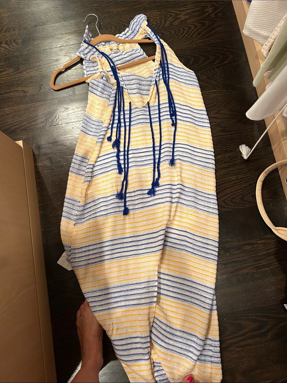 Striped Blue & Yellow Women’s Swim Coverup